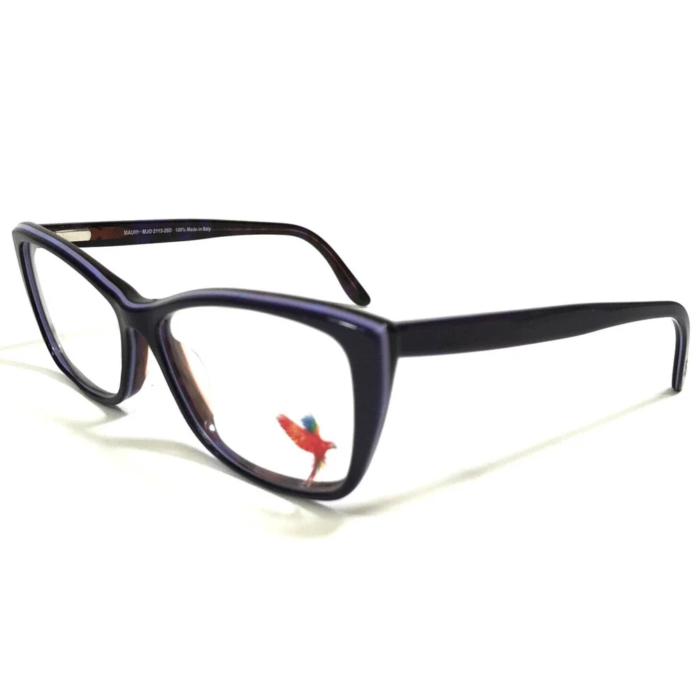 Maui Jim Eyeglasses Frames MJO2113-28D Dark Brown Purple Cat Eye 53-14-135